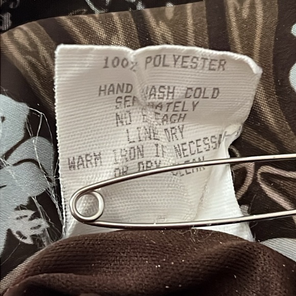 B.Moss Y2K Mocha Mousse Floral Satin Sweetheart Neck A-Line Cocktail Dress - Picture 7 of 7